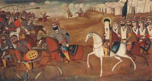 카자르 시대의 카르발라 전투에서의 무함마드 그림, 19세기 후반