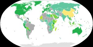 대만 여권 소지자의 비자 요건 지도