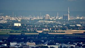 하이델베르크에서 바라본 만하임 스카이라인