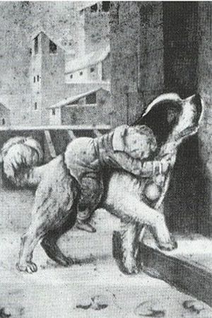 배리가 어린아이를 구출하는 그림