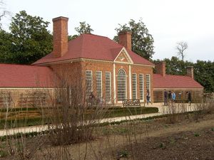 조지 워싱턴이 설계한 재건된 마운트 버논 오랑주리