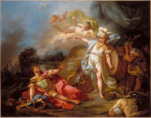 『마르스와 미네르바의 전투』(Jacques-Louis David 작, 1771년, 리옹 미술관 소장)