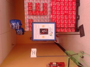 스프링필드의 사라토가 자이언트에 있는, 트래셔의 승리를 축하하는 표지판