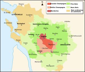 코냑 지역 지도