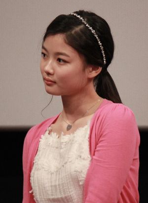 2014년 3월, 영화 우아한 거짓말 부산 무대인사에서 김유정.