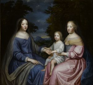 오스트리아의 안과 손자 도팽, 그리고 마리아 테레사 1665년.