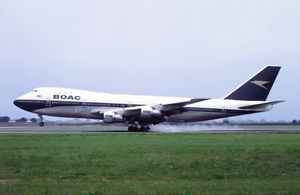 1972년 9월 히드로 공항에 착륙하는 BOAC 보잉 747-100