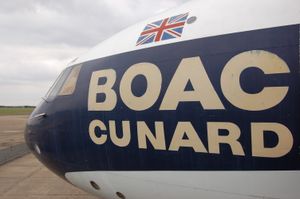 임피리얼 전쟁 박물관 덕스퍼드에 있는 슈퍼 VC10의 BOAC-Cunard 표기