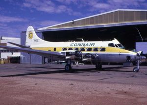 1970년대 초 앨리스 스프링스에 있는 코넬란 항공(Connair)의 DH-114