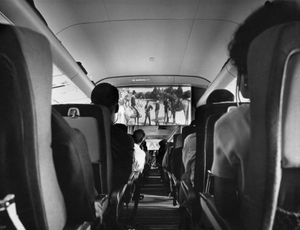 1968년 스칸디나비아 항공(SAS)의 DC-8 항공기 내 영화 상영