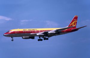 스페인항공(Air Spain) DC-8-21, 프랫앤휘트니 JT4A 터보제트 엔진 탑재, 더 무거운 시리즈 30과 유사