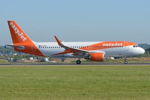 샤크릿(Sharklet)이 장착된 A320의 우측면.