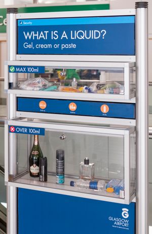 기내 반입 가능한 액체류 안내문