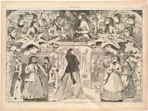 1868년 하퍼스 바자(Harper's Bazaar)에 실린 뉴욕 패션쇼 개막일 모습.