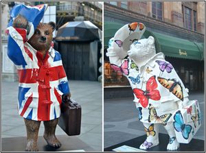 런던의 '패딩턴 트레일'에 설치된 50개의 패딩턴 베어 중 두 개.