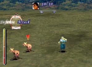 전형적인 전투는 실시간 전투(ATB) 시스템을 사용합니다. 캐릭터의 ATB 게이지가 차면 플레이어는 해당 캐릭터에 대한 전투 명령을 입력할 수 있습니다.