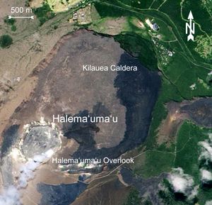 할레마우마우 분화구 항공 사진, 2010년