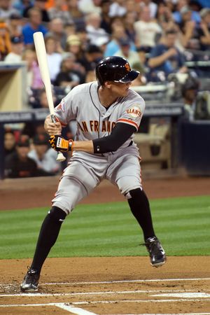 2013년 원정 경기에서 타격하는 펜스