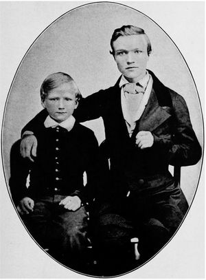 1851년경, 16세의 카네기와 그의 남동생 토마스