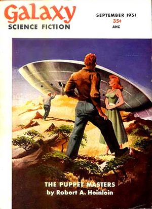 『퍼펫 마스터스』의 첫 연재분은 1951년 9월호 『갤럭시 과학 소설(Galaxy Science Fiction)』 표지에 실렸다.