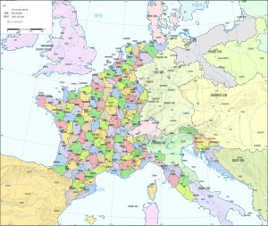 프랑스 제1제정 최대 영토(1812년) 당시 데파르트망