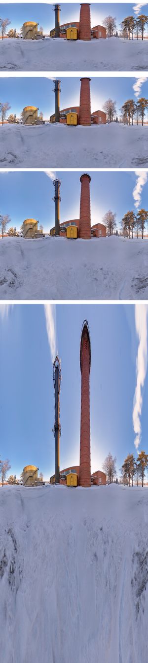 360° 원통도법: 정적도법, 밀러 도법, 메르카토르 도법 및 진정한 원통도법.