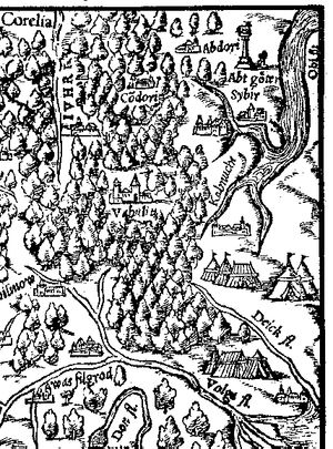 제바스티안 뮌스터의 코스모그라피아에 나오는 지도는 칼미크족이라는 이름에 대한 가장 초기의 언급 중 하나이다.