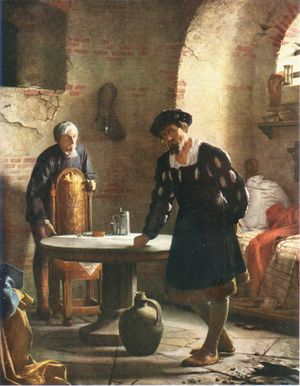 칼 블로흐가 1871년에 그린 쇠데르보르 성의 크리스티안 2세