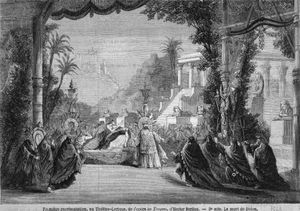 마지막 장면 – 디도의 죽음 (1863). 무대 디자이너: 필리프 샤페롱(Philippe Chaperon)