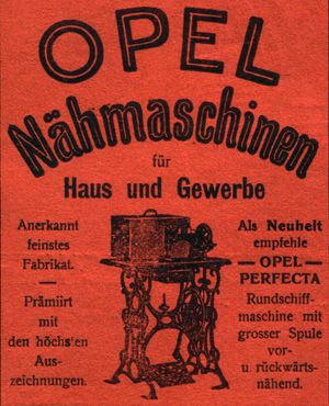 오펠 퍼펙타 재봉틀 광고 (1901)
