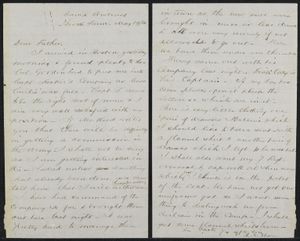 1861년 5월 캠프 앤드루에서 쇼가 자신의 부친에게 쓴 편지