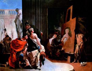 조반니 바티스타 티에폴로(Giovanni Battista Tiepolo) 작 '아펠레스의 작업실의 알렉산더 대왕과 캄파스페'