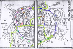 도성 삼군영 문분계 지도를 설명하는 그림 파일.