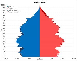 킹스턴어폰헐 인구 피라미드(2021년)