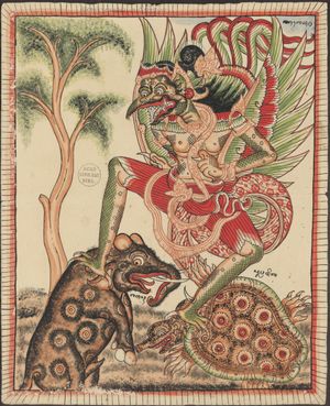 19세기 발리(Bali) 화가 이다 마데 틀라가(Ida Made Tlaga)가 그린 가루다