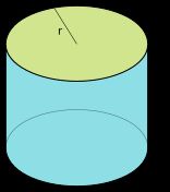 반지름 과 높이 인 직원기둥