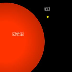 알데바란과 태양의 크기 비교