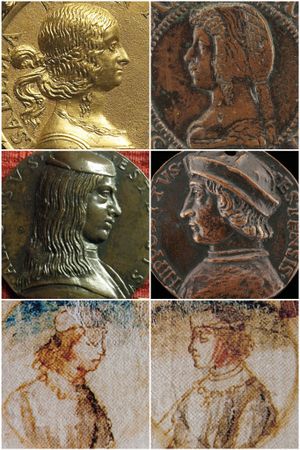 에르콜레의 적출 자녀들: 이사벨라, 알폰소, 페란테, 이폴리토 그리고 시지스몬도는 아버지에게서 물려받은 전형적인 에스테 가문의 코를 가지고 있었습니다. 베아트리체는 어머니를 닮은 약간 들려올라간 코를 가지고 있었습니다. 게다가 페란테와 시지스몬도를 제외하고는 모두 흑발이었는데, 그들은 에스테 가문의 전통적인 금발을 되찾은 것처럼 보입니다.