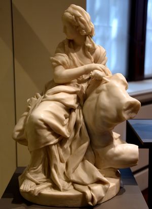 1746년 조각의 비유(The Allegory of Sculpture)상. 에티엔-모리스 팔코네(Étienne-Maurice Falconet) 작. 프랑스 파리 출신. 런던 빅토리아 앨버트 박물관 소장