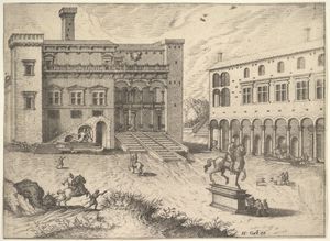 1562년부터 시작된 미켈란젤로의 개입이 포함된 캄피돌리오 광장