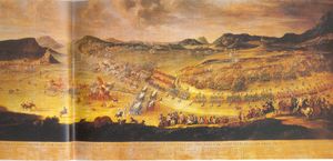 1707년 알만사 전투 전체 상황을 그린 그림.