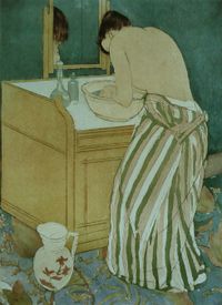 메리 카사트의 「Femme à sa toilette」(1890), 드라이포인트와 아쿠아틴트 사용