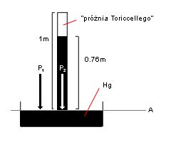대기압이 수은을 떠받치는 원리.