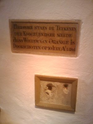 델프트의 프린센호프에 있는 당시의 총알 자국