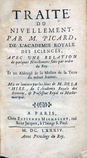 Traité du nivellement, 1684