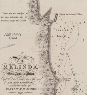 영국 해군성 해도 667호 말린디(Melinda) 항구 상세도