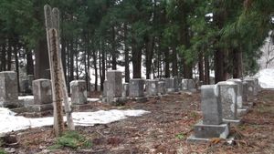 유예 중 사망한 아이즈 번사의 묘지 "일명: 아이즈 묘지"(니가타현 조에쓰시 가네야마)