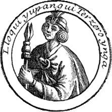 요케 유판키(Lloque Yupanqui)의 초상화, 왼손의 디테일 참고.