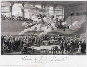 C. 모네 작, “베르사유의 테니스 코트 서약” (1789년 6월 20일), 헬만의 에칭