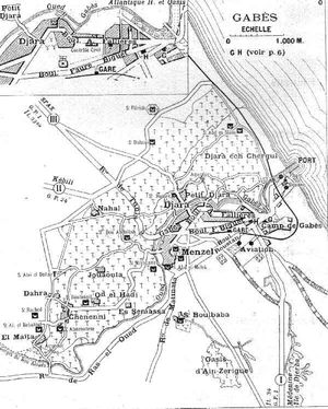 1928년 프랑스령 가베스 지도